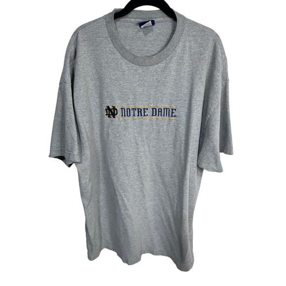 Vintage Notre Dame Team Edition Gray T-Shirt‎ Men's Embroidered Logo XXL - Picture 1 of 4